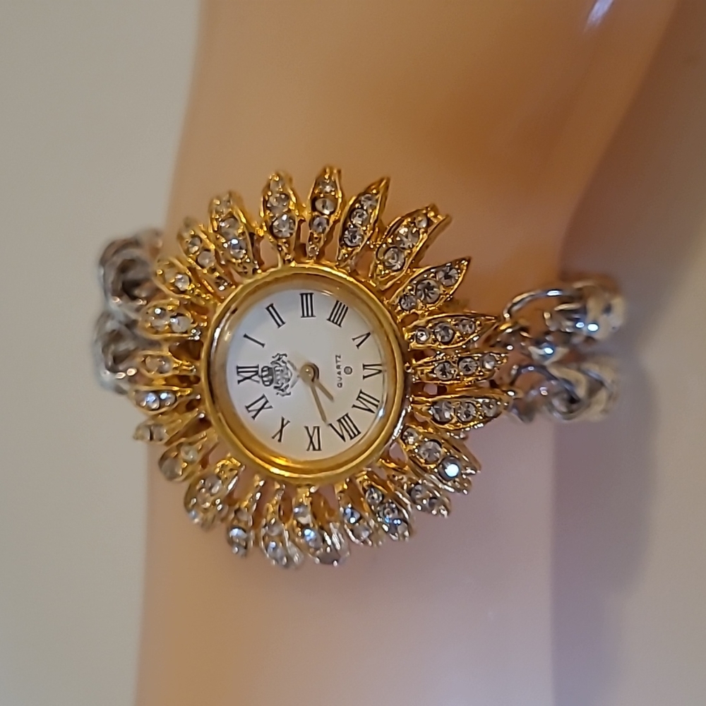 Ivana Trump 2 tone double chain bracelet watch